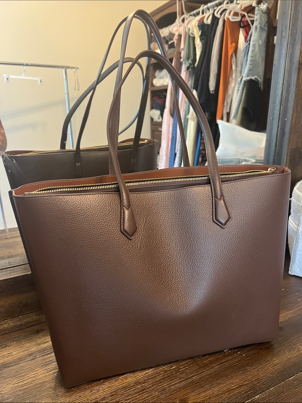 Quince Adeline Shopper Tote in Dark Brown